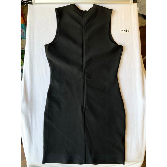 Love J Women Mini Dress size M Sleeveless Deep Cut Sexy Simple Solid Black NWT - Picture 10 of 10